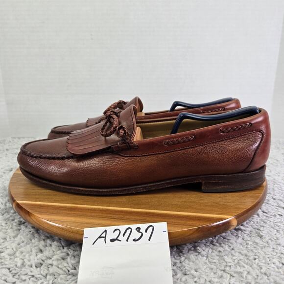 Allen Edmonds Nottingham Brown Kiltie Woven Lace Tassel Daily Loafer Mens 11.5 D